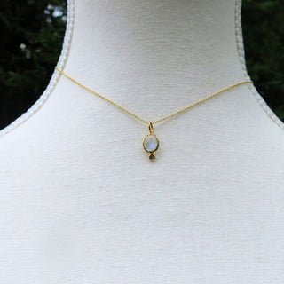 Lumia- Moonstone, Diamond, and 14k Gold Pendant