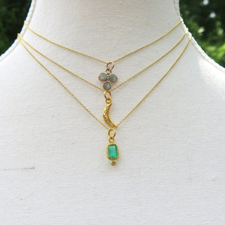 Nocturne Pendant- 14k Gold, Salt and Pepper Diamonds