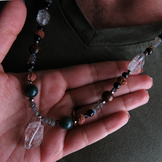 Earthen- Payson Diamonds, Jasper, Rudraksha Necklace