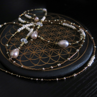 Aphrodite's Muse- Sevayya Wrap Necklace Freshwater Pearls