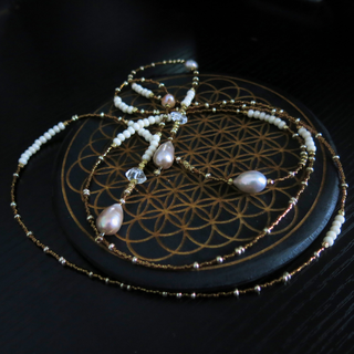 Aphrodite's Muse- Sevayya Wrap Necklace Freshwater Pearls