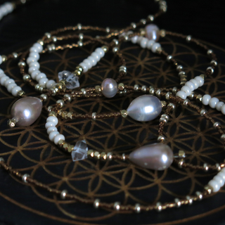 Aphrodite's Muse- Sevayya Wrap Necklace Freshwater Pearls
