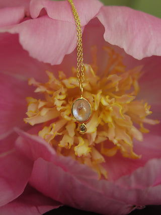 Lumia- Moonstone, Diamond, and 14k Gold Pendant